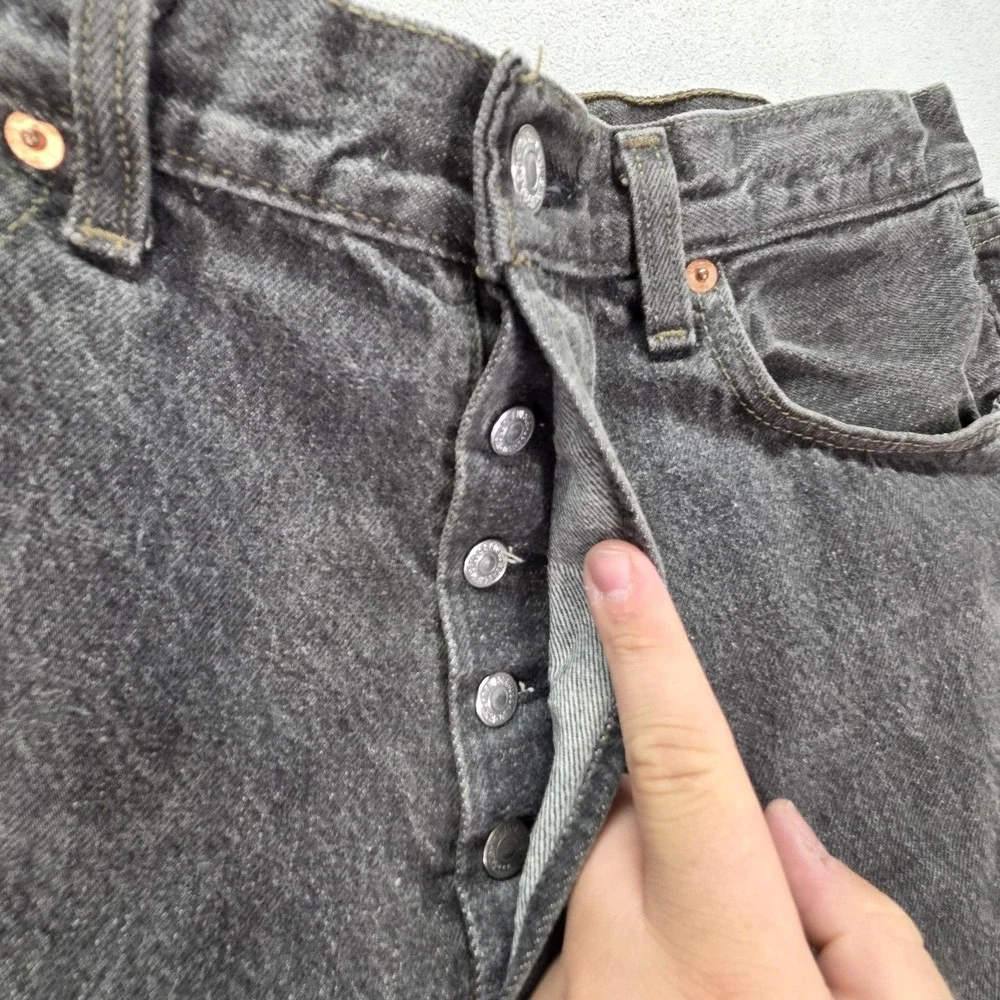 Vintage Levis 501 Jeans Mens Black Straight Button Fly USA Fits‎ 30x29